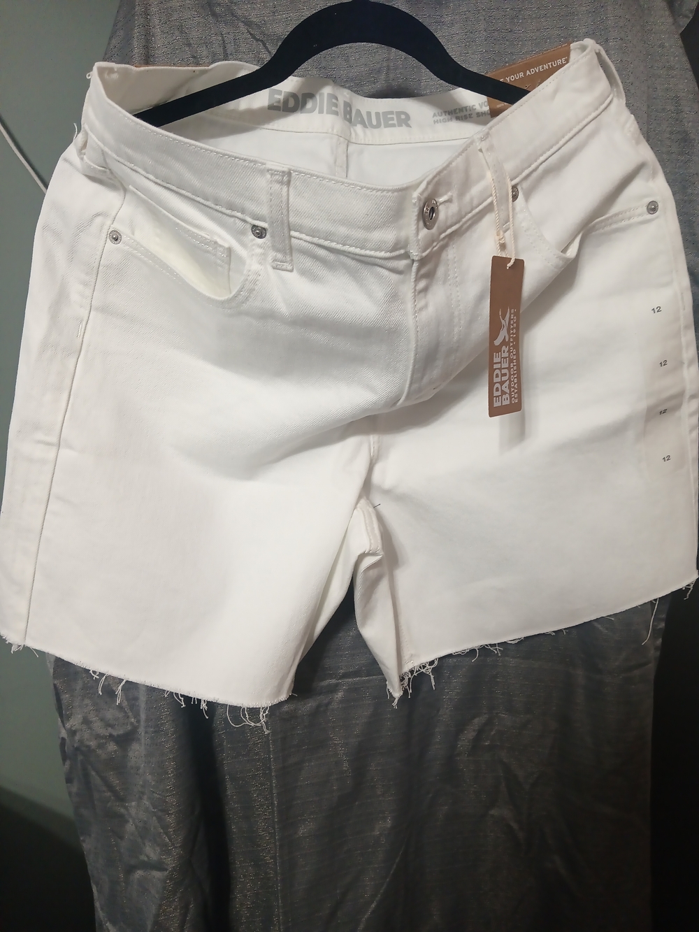 Eddie Bauer White Denim Frayed-Hem Women's Shorts
